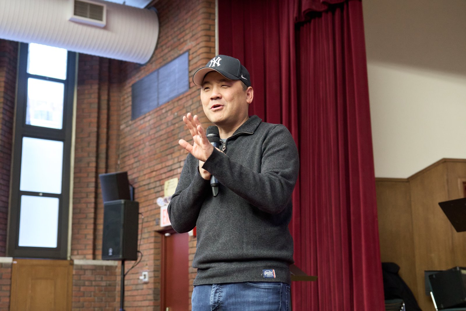 A speaker teaching at an Emotionally Healthy Discipleship gathering